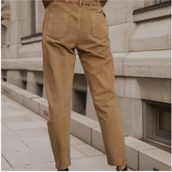 NWT Böhme Kennedy Paperbag Denim Jeans in Camel - Picture 2 of 7